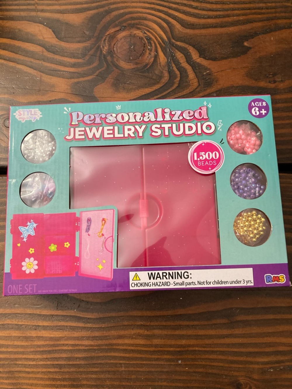 Personalized Jewelry Studio Bead Kit - Pink Teal Box